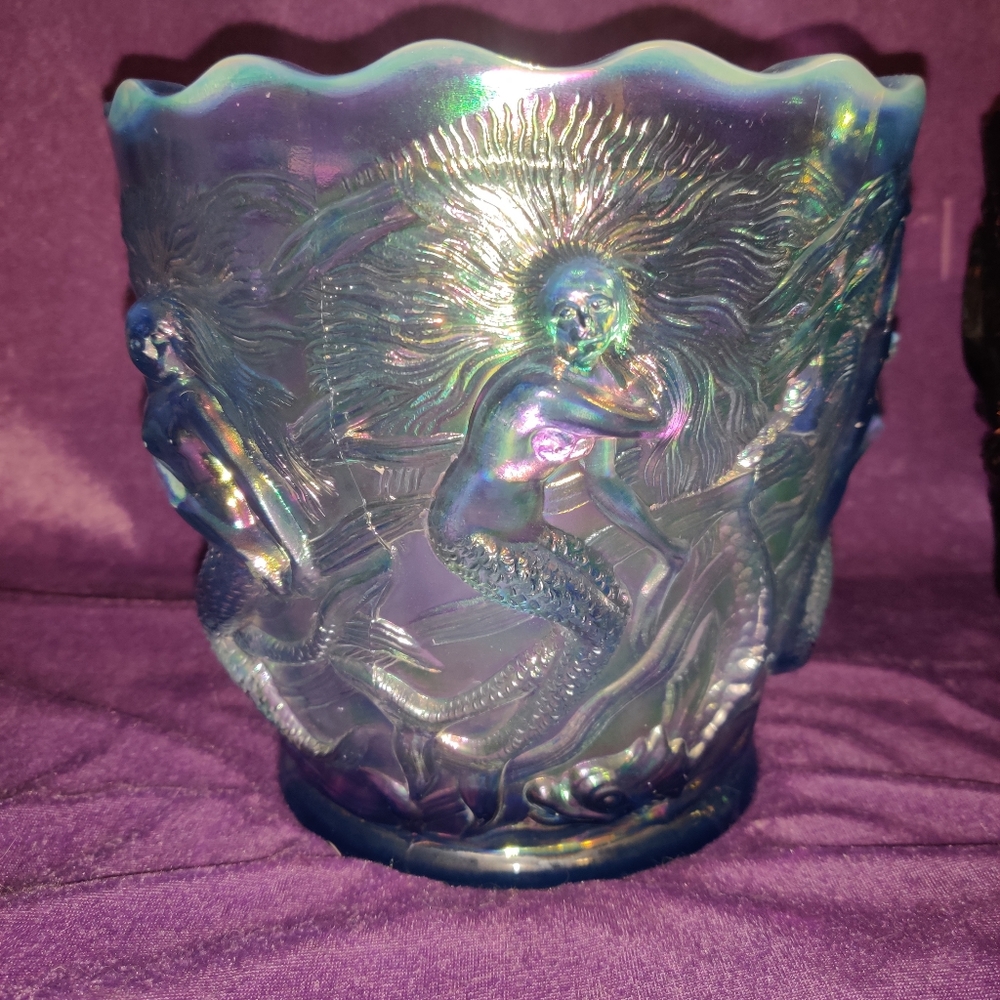 ❤️TWO Fenton Mermaid Buckets RARE